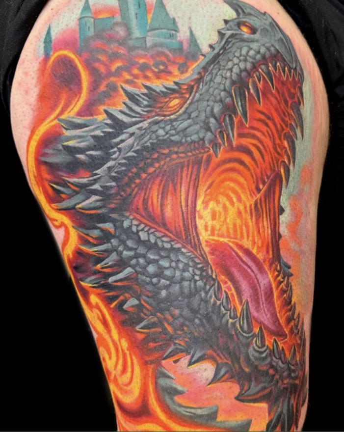 Colorful tattoo of the month, featured in the Golden Yeti newsletter